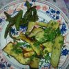 Courgettes and sugar peas